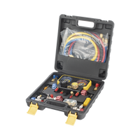 Manómetro de 4 vías con Accesorios para Gas refrigerante  R410A/ R32/ R134A/R22