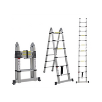 Escalera Telescópica de Aluminio Tipo Tijera de 1.9 + 1.9 Metros de Altura