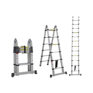 Escalera Telescópica de Aluminio Tipo Tijera de 1.9 + 1.9 Metros de Altura