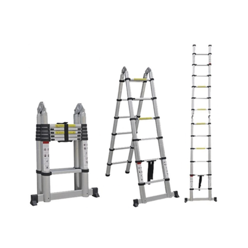 Escalera Telescópica de Aluminio Tipo Tijera de 1.9 + 1.9 Metros de Altura