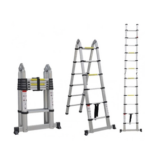 Escalera Telescópica de Aluminio Tipo Tijera de 1.9 + 1.9 Metros de Altura