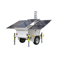 Traila / Remolque con Mástil Retráctil de 7.5 m. para Videovigilancia o Iluminación, con Bases para Instalar Paneles Solares y Baterías (No incluidos)