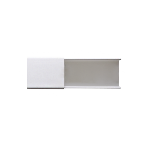 Canaleta blanca sin división, de PVC auto extinguible, 48 x 16 x tramo 2.5m (6101-01260