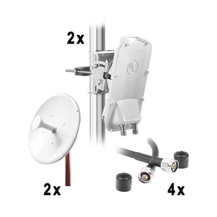 Enlace Backhaul completo de alta capacidad, incluye: 2x PTP550CE, 2x NP1-GE2 (30 dBi), 4x Jumpers