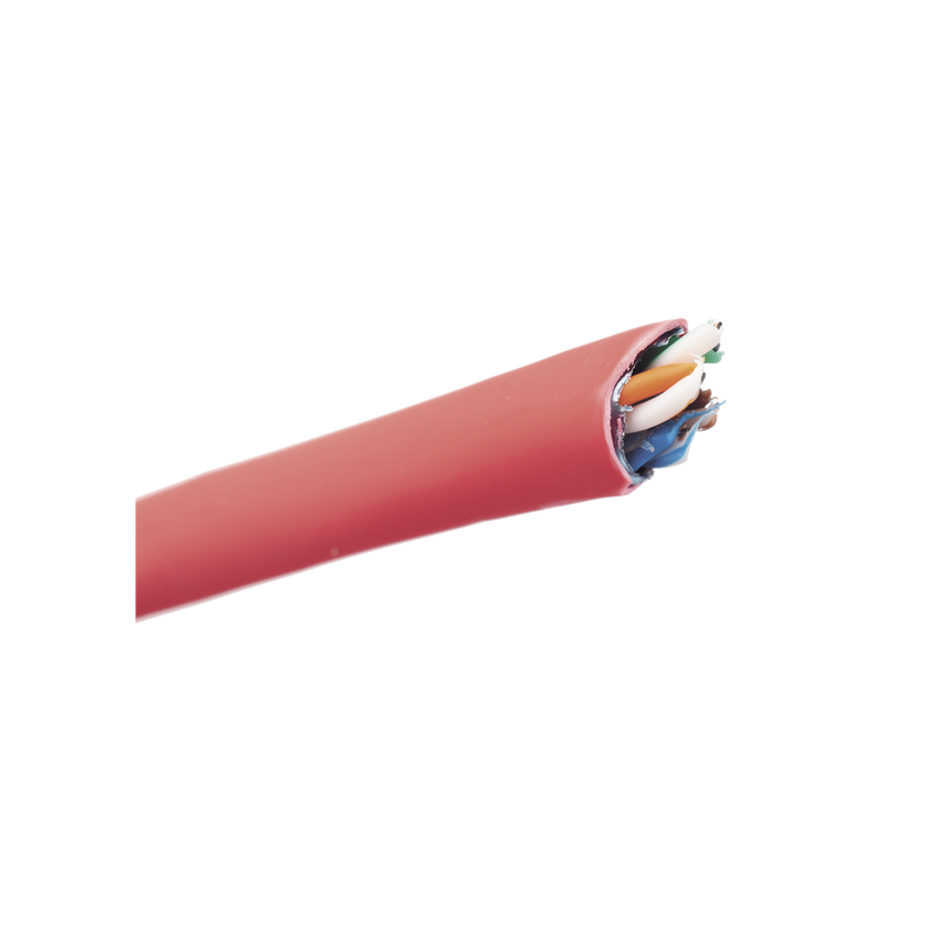 Bobina de Cable UTP de 4 Pares, Vari-MaTriX, Cat6A, 23 AWG, LSZH (Libre de Gases Tóxicos), Color Rojo, 305 Metros (1000 Pies)