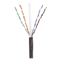 Bobina de Cable UTP de 4 Pares, PanNet, Para Exterior con Gel, Cat6 (23 AWG), Industrial para Climas Extremos, Color Negro, 305 Metros (1000 Pies)
