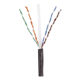 Bobina de Cable UTP de 4 Pares, PanNet, Para Exterior con Gel, Cat6 (23 AWG), Industrial para Climas Extremos, Color Negro, 305 Metros (1000 Pies)