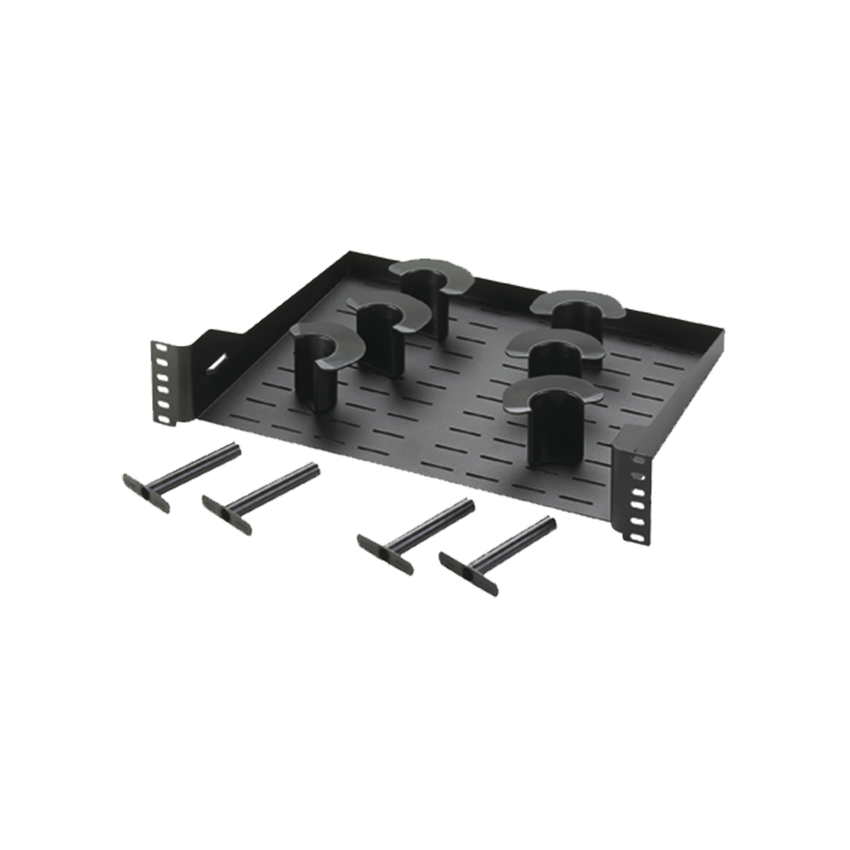 Charola Ventilada Para Administración de Cable en Racks o Gabinetes, con 6 Postes para Control de Holgura, de 19in, 2 UR, Color Negro