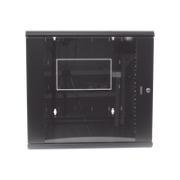 Gabinete PanZone de Montaje en Pared, de 19in, Puerta con Ventana de Seguridad, 12 UR, 762mm de Profundidad, Color Negro