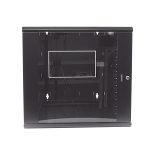 Gabinete PanZone de Montaje en Pared, de 19in, Puerta con Ventana de Seguridad, 12 UR, 762mm de Profundidad, Color Negro