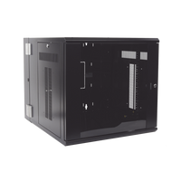 Gabinete PanZone de Montaje en Pared, de 19in, Puerta con Ventana de Seguridad, 12 UR, 762mm de Profundidad, Color Negro