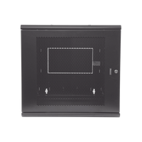 Gabinete PanZone de Montaje en Pared, de 19in, Puerta Ventilada, 12 UR, 635mm de Profundidad, Color Negro