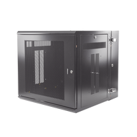 Gabinete PanZone de Montaje en Pared, de 19in, Puerta Ventilada, 12 UR, 635mm de Profundidad, Color Negro
