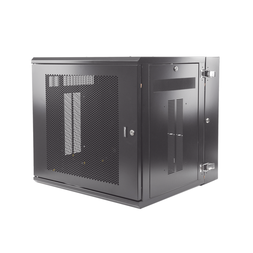 Gabinete PanZone de Montaje en Pared, de 19in, Puerta Ventilada, 12 UR, 635mm de Profundidad, Color Negro
