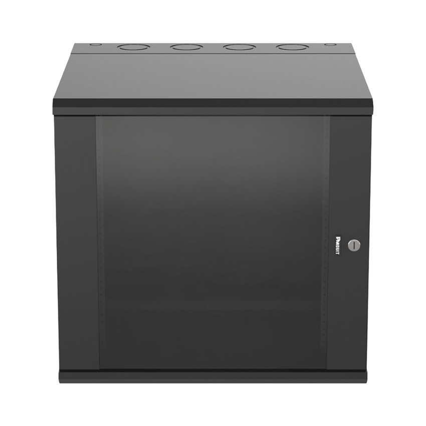 Gabinete PanZone de Montaje en Pared, de 19in, Puerta con Ventana de Seguridad, 12 UR, 635mm de Profundidad, Color Negro