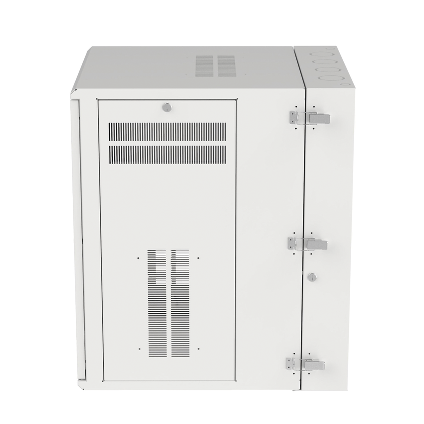 Gabinete PanZone de Montaje en Pared, de 19in, Puerta con Ventana de Seguridad, 18 UR, 762mm de Profundidad, Color Blanco