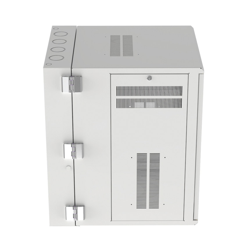 Gabinete PanZone de Montaje en Pared, de 19in, Puerta con Ventana de Seguridad, 18 UR, 762mm de Profundidad, Color Blanco