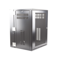 Gabinete PanZone de Montaje en Pared, de 19in, Puerta Ventilada, 18 UR, 635mm de Profundidad, Color Negro