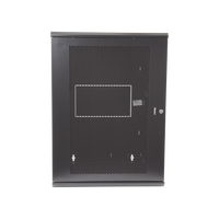 Gabinete PanZone de Montaje en Pared, de 19in, Puerta Ventilada, 18 UR, 635mm de Profundidad, Color Negro