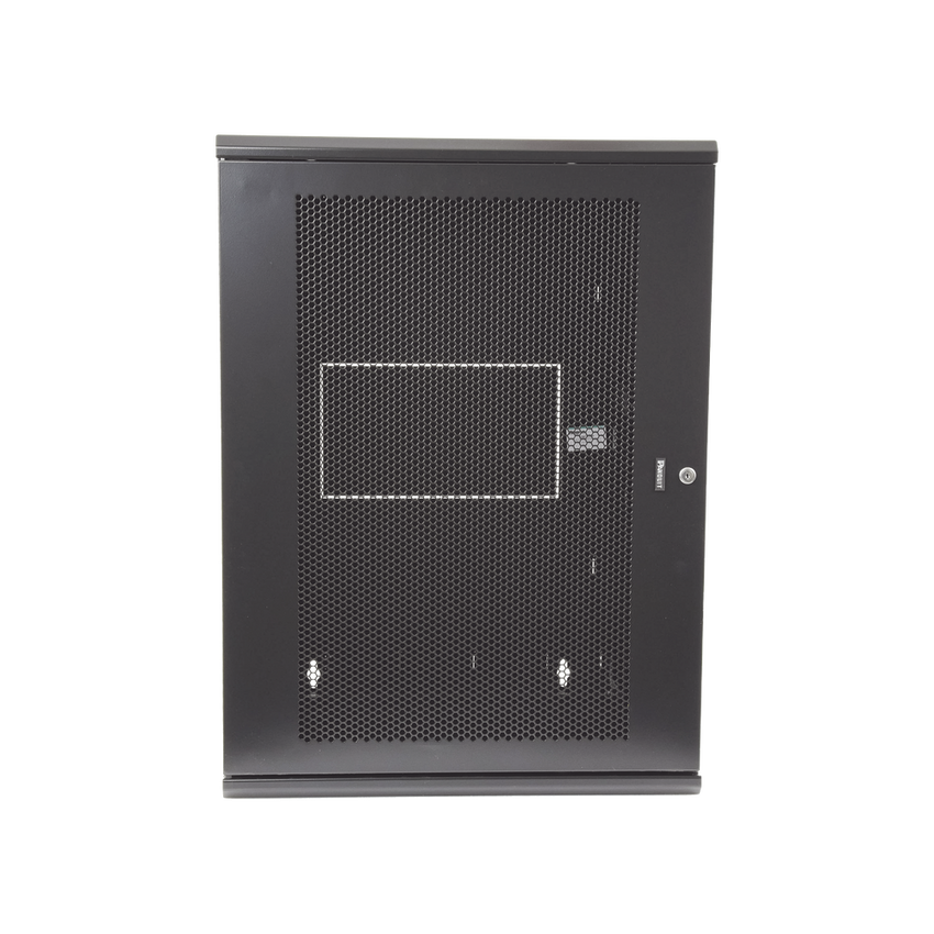 Gabinete PanZone de Montaje en Pared, de 19in, Puerta Ventilada, 18 UR, 635mm de Profundidad, Color Negro