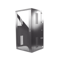 Gabinete PanZone de Montaje en Pared, de 19in, Puerta con Ventana de Seguridad, 26 UR, 635mm de Profundidad, Color Negro