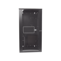 Gabinete PanZone de Montaje en Pared, de 19in, Puerta con Ventana de Seguridad, 26 UR, 635mm de Profundidad, Color Negro