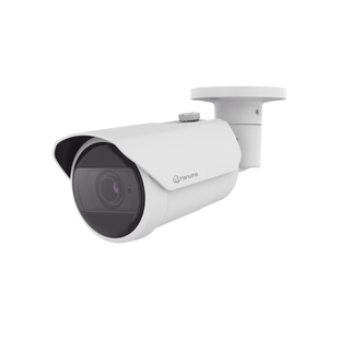 Camara Bala IP 8MP con funciones IA / Lente Motorizado 3.2 a 10.2 mm / WDR 120dB / H.265 / RanuraSD / Protección IP66 IK10 / IR 30m