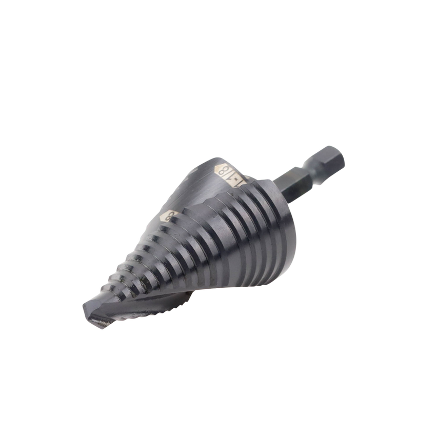 Broca Escalonada 12 en 1, de Liberación Rápida, Acanaladura en Espiral, produce Agujeros de 2-3 cm e Intermedios. 10x más Durable