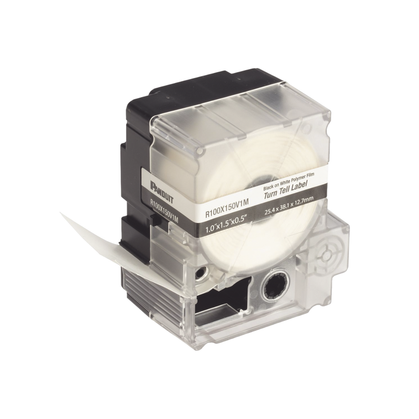 Casete de 100 Etiquetas Autolaminadas Turn-Tell, con Rotación para Mejor Visibilidad, para Cables de Redes de Cobre o Fibra Óptica, de 5.5 a 7.1 mm (0.22 a 0.28 pulgadas) de Diámetro