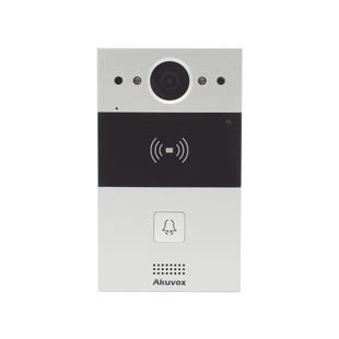 Videoportero de 1 Botón / Lector de Tarjetas MIFARE y PROX EM / Notificación a APP / 100% en la Nube / Notificación por Llamada Telefónica / SIP / ONVIF / IP65 / Cámara 2MP / Panel de Aluminio / Control de 2 Puertas