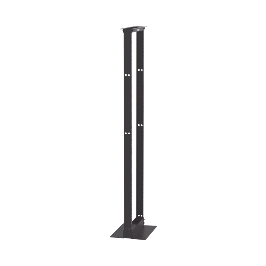 Rack de Dos Postes Estándar de 19 in, Rieles Numerados y Roscados #12-24, Fabricado en Aluminio, 45 Unidades de Rack, Color Negro