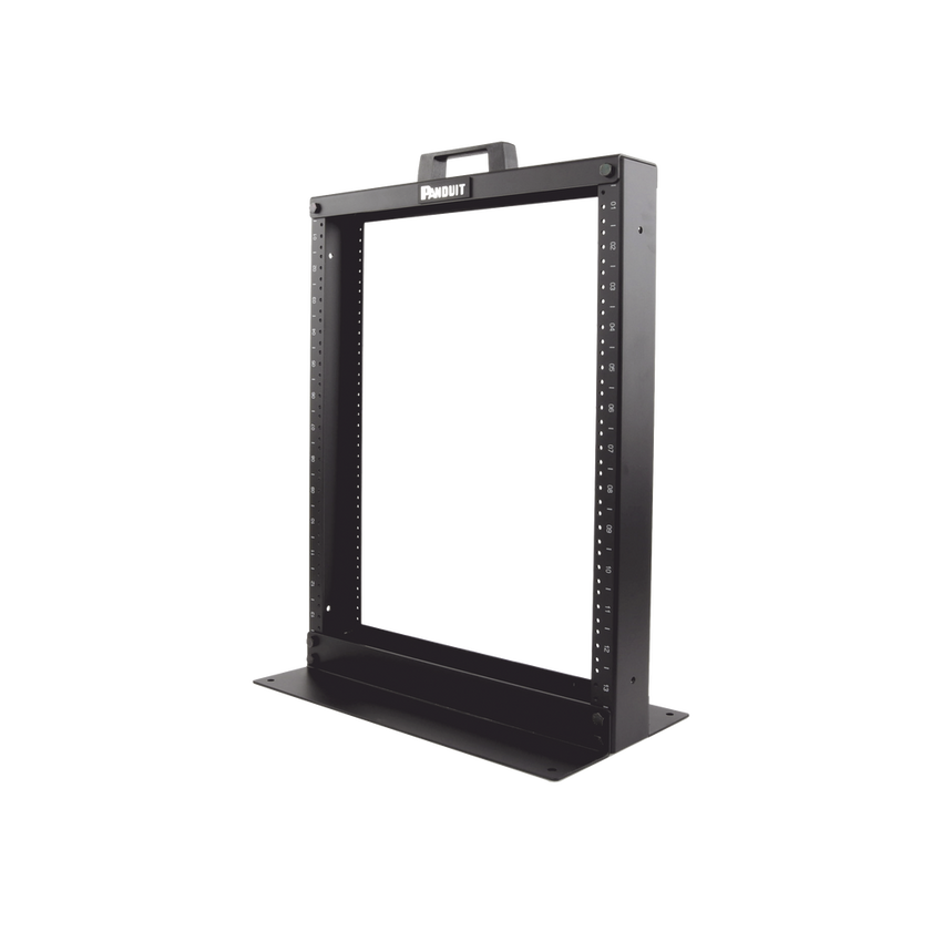 Rack de Dos Postes Estándar de 19 in, Rieles Numerados y Roscados #12-24, Fabricado en Aluminio, 13 Unidades de Rack, Color Negro
