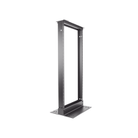 Rack de Dos Postes Estándar de 19 in, Rieles Numerados y Roscados #12-24, Fabricado en Aluminio, 24 Unidades de Rack, Color Negro