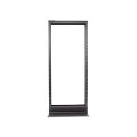 Rack de Dos Postes Estándar de 19 in, Rieles Numerados y Roscados #12-24, Fabricado en Aluminio, 24 Unidades de Rack, Color Negro