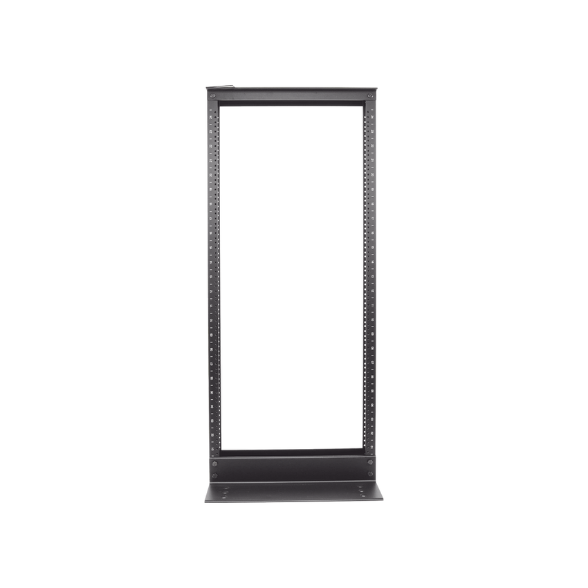 Rack de Dos Postes Estándar de 19 in, Rieles Numerados y Roscados #12-24, Fabricado en Aluminio, 24 Unidades de Rack, Color Negro