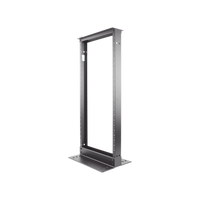 Rack de Dos Postes Estándar de 19 in, Rieles Numerados y Roscados #12-24, Fabricado en Aluminio, 24 Unidades de Rack, Color Negro