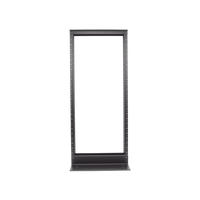 Rack de Dos Postes Estándar de 19 in, Rieles Numerados y Roscados #12-24, Fabricado en Aluminio, 24 Unidades de Rack, Color Negro