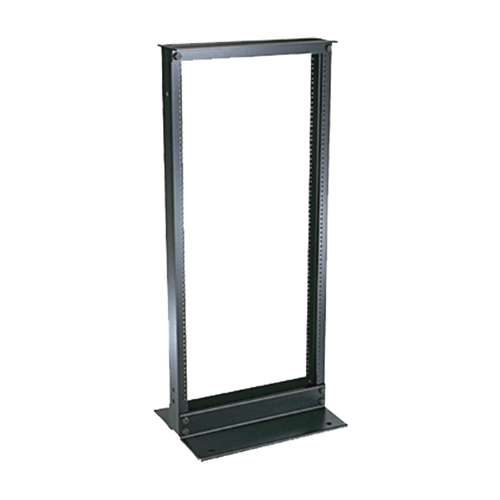 Rack de Dos Postes Estándar de 19 in, Rieles Numerados y Roscados #12-24, Fabricado en Aluminio, 24 Unidades de Rack, Color Negro