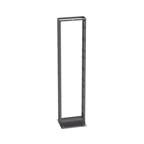 Rack de Dos Postes Estándar de 19 in, Rieles Numerados y Roscados #12-24, 6 in de Profundidad, Fabricado en Acero, 45 Unidades de Rack, Color Negro