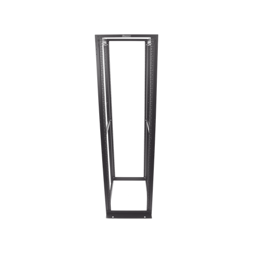 Rack de Cuatro Postes Estándar de 19", Rieles Numerados y Roscados #12-24, Profundidad Máxima de 30 in, 45 Unidades de Rack, Color Negro