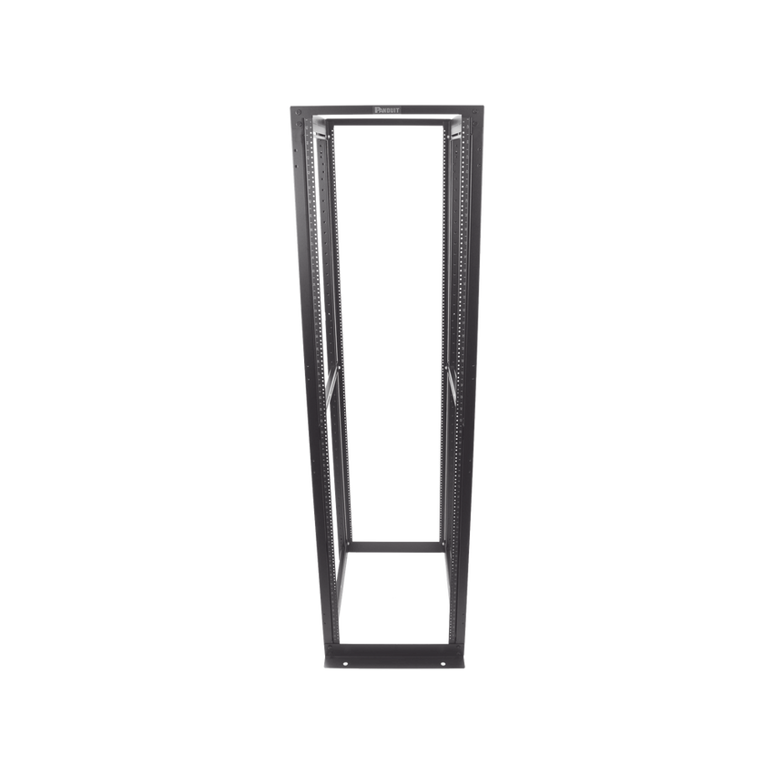 Rack de Cuatro Postes Estándar de 19", Rieles Numerados y Roscados #12-24, Profundidad Máxima de 30 in, 45 Unidades de Rack, Color Negro