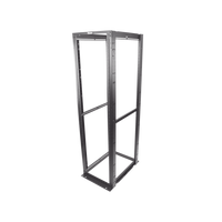 Rack de Cuatro Postes Estándar de 19", Rieles Numerados y Roscados #12-24, Profundidad Máxima de 30 in, 45 Unidades de Rack, Color Negro