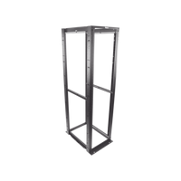 Rack de Cuatro Postes Estándar de 19", Rieles Numerados y Roscados #12-24, Profundidad Máxima de 30 in, 45 Unidades de Rack, Color Negro