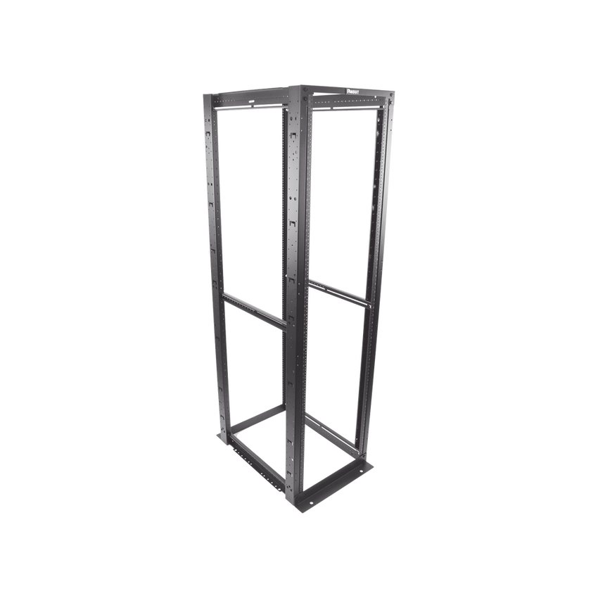 Rack de Cuatro Postes Estándar de 19", Rieles Numerados y Roscados #12-24, Profundidad Máxima de 30 in, 45 Unidades de Rack, Color Negro