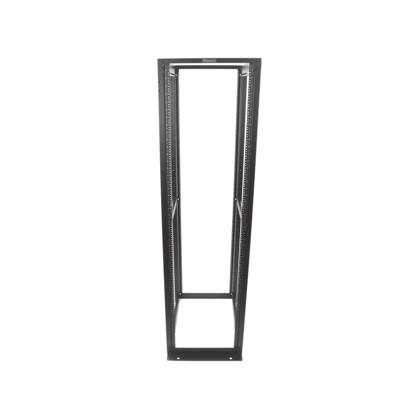 Rack de Cuatro Postes Estándar de 19", Rieles Numerados y Roscados #12-24, Profundidad Máxima de 30 in, 45 Unidades de Rack, Color Negro