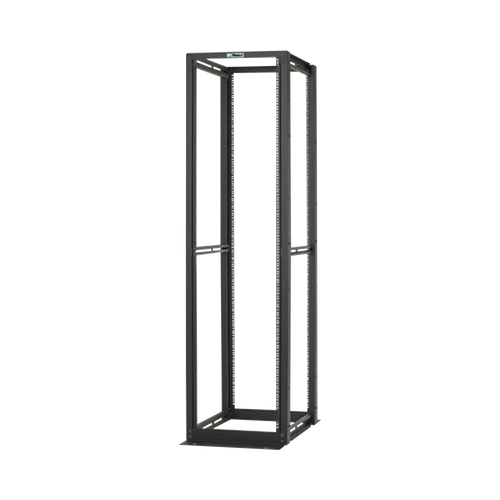 Rack de Cuatro Postes Estándar de 19", Rieles Numerados y Roscados #12-24, Profundidad Máxima de 30 in, 45 Unidades de Rack, Color Negro