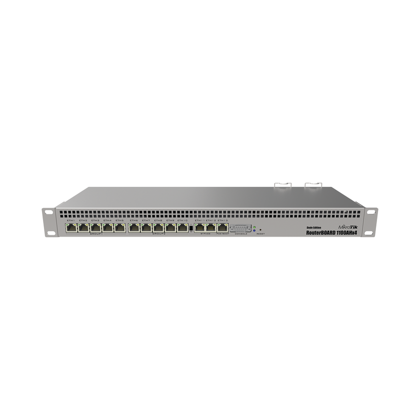 RB1100AHx4, CPU 4 Núcleos, 13 Puertos Gigabit Ethernet, 1 GB Memoria, Licencia Nivel 6