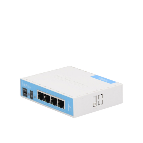 (hAP Lite) 4 Puertos Fast Ethernet y  Wi-Fi 2.4 GHz 802.11 b/g/n