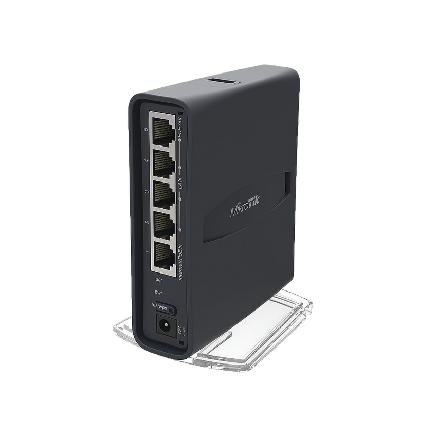 (hAP ac lite Tower) 5 Puertos Fast Ethernet, WiFi Doble Banda 802.11ac, Base tipo Torre