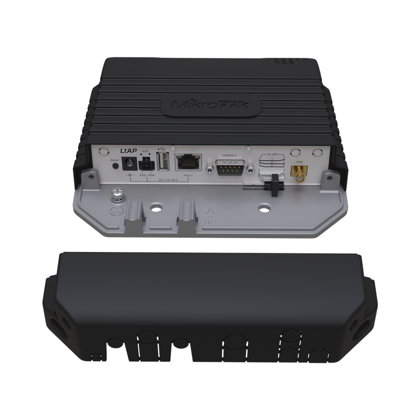 (LtAP) - A heavy-duty 2.4GHz access point with two miniPCI slots, three SIM slots and GNSS support (GPS, GLONASS, BeiDou, Galileo)